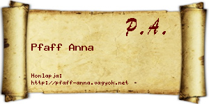 Pfaff Anna névjegykártya